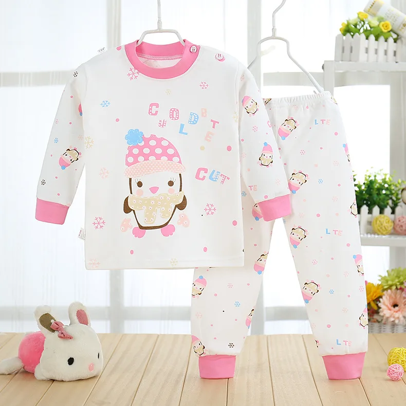 Детские пижамные комплекты Хлопковая пижама infantil, пижамы для девочек, набор пижам для мальчиков, футболка+ штаны, комплект одежды, одежда для сна с открытыми плечами - Цвет: Purple pink pajamas