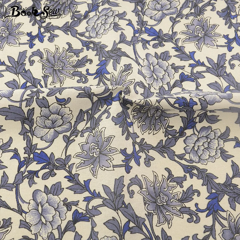 Текстиль Booksew цветущий цветочный дизайн хлопковая льняная ткань для шитья
