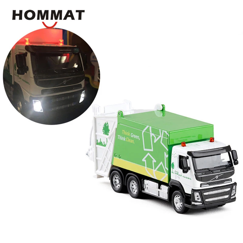 Модель автомобиля HOMMAT 1:50 для мусоровоза литая игрушечная машинка из сплава