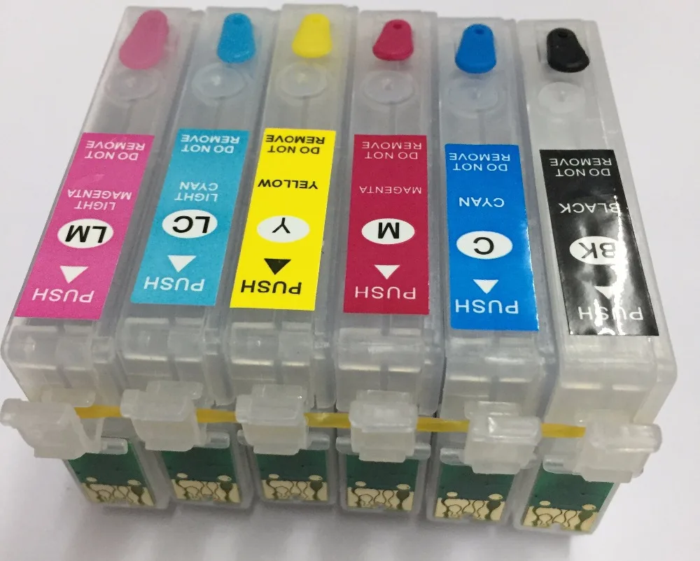 Einkshop для Epson T0791 пустые многоразовые чернильные картриджи Stylus 1400 1410 1500 PX700W PX800FW P50