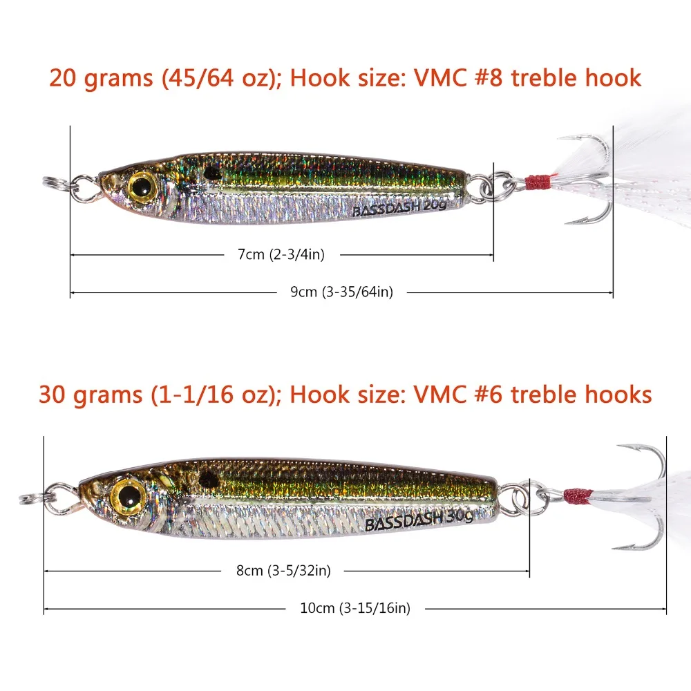 Bassdash GUNGNIR светильник крючковый лов заброса приманки 20 г 30 с VMC крючками для