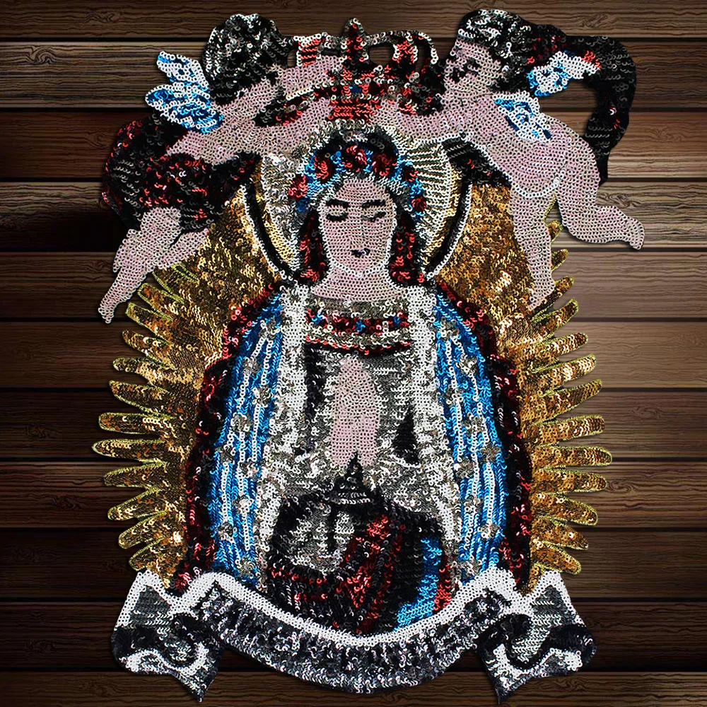 1 шт. большая блестка с аппликацией Angel Boys Goddess Mary брендовые нашивки вышивкой сзади