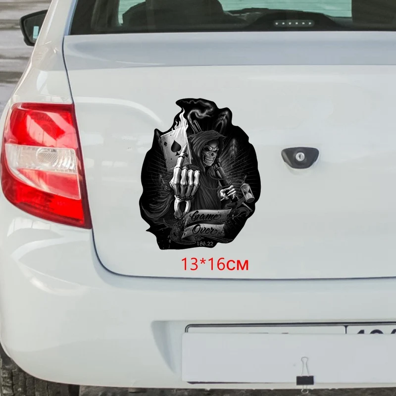 Tri mishki WCS536 16x13 см игра над черепом пики к игральные карты стикеры забавные красочные наклейки для автомобиля авто автомобиль - Название цвета: WCS536
