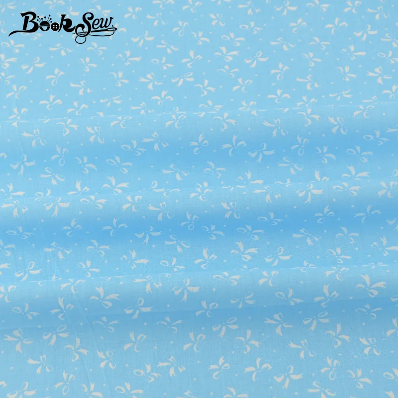 Хлопковая простая ткань Booksew с бантом дизайнерская синяя квилтинг четверть
