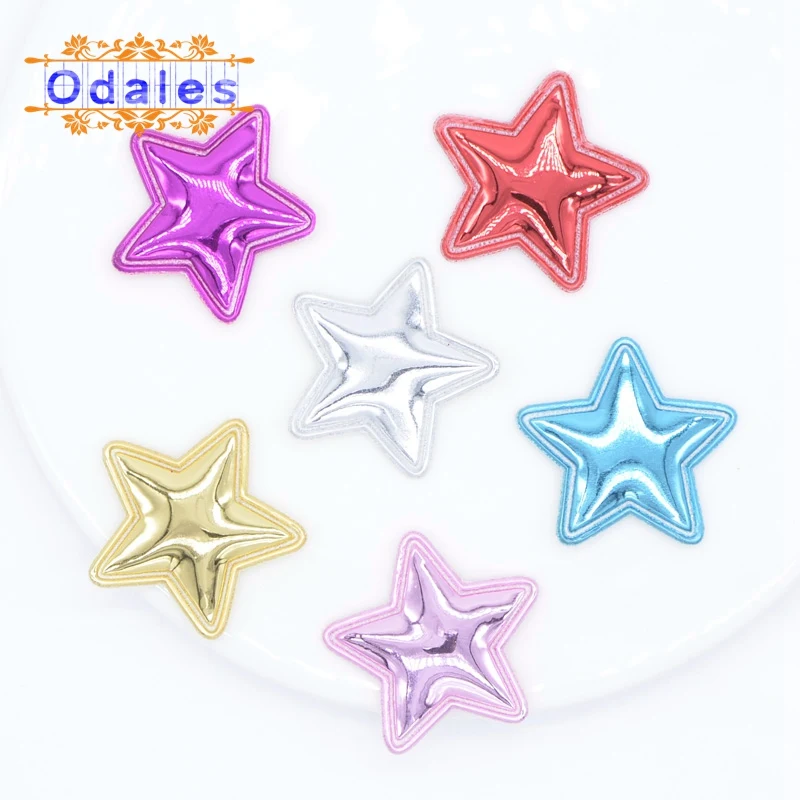 100 шт./лот из блестящей искусственной кожи с аппликацией звезды Форма мягкий
