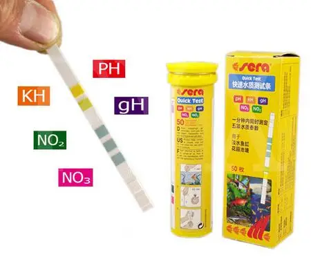Sera 5 в 1 тест воды для аквариума легко полоски PH GH KH NO2 NO3 Тест Комплект аквариум