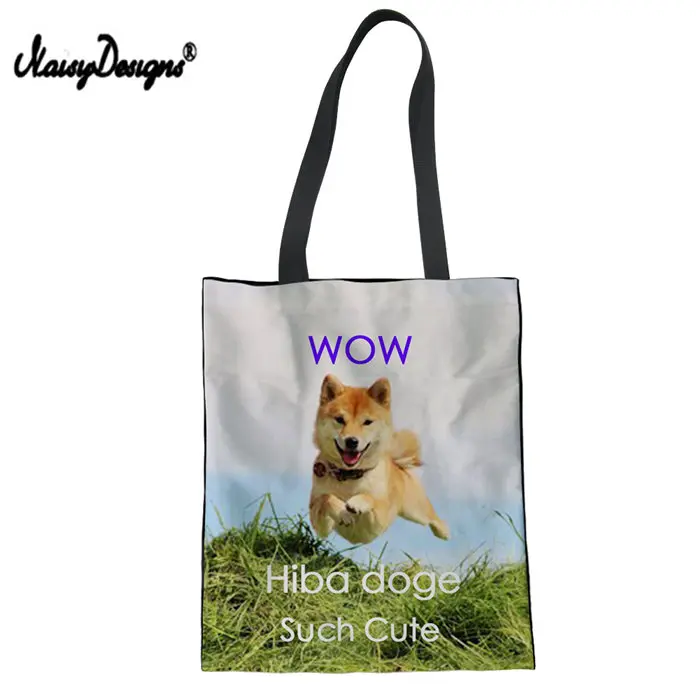 Для женщин Эко Холщовая Сумка-тоут сумка для покупок Косплей shiba «Лисья Секретная служба»(inu Собака Хаски Сумочка Эко сумка хлопок Портативный складной Ёмкость хозяйственные сумки - Цвет: LMF0088Z22