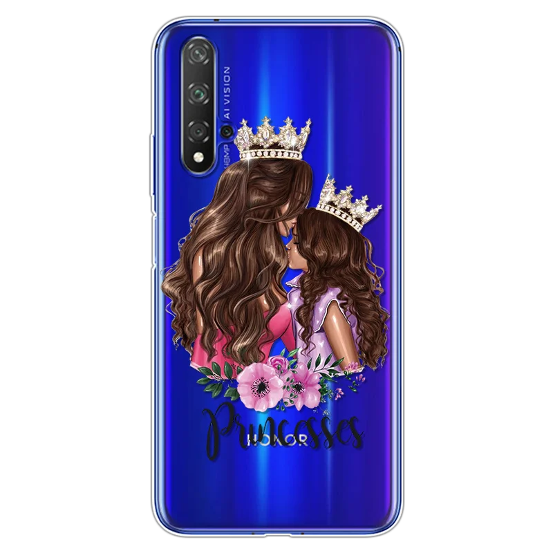 0c2hg Модные черно-коричневые накладки для мамы и дочки, для huawei Honor 20, чехол s 6,2", мягкие чехлы из ТПУ для huawei Honor 20 Pro, чехол - Цвет: 0c2hg