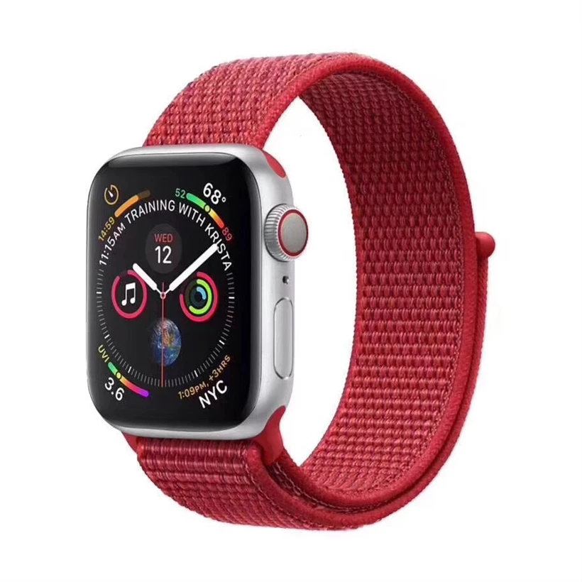 Новый 40 мм 44 38 42 ремешок для apple watch серии 4 тканый нейлоновый iWatch 1 2 3 цветной узор