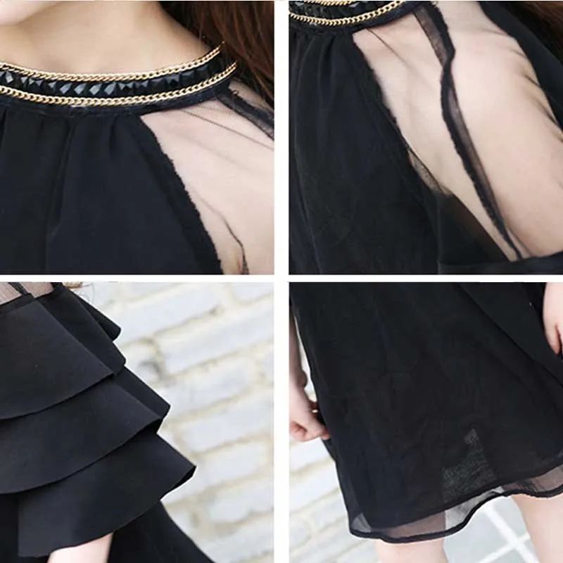 Детское шифоновое платье с рюшами на рукавах возраст 5-15 лет | Детская одежда и