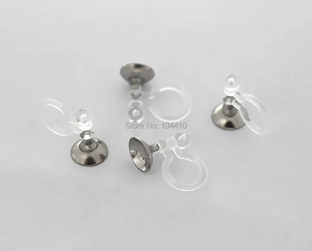 Серьги Клипсы из нержавеющей стали 6 мм круглые жемчужные основы| |