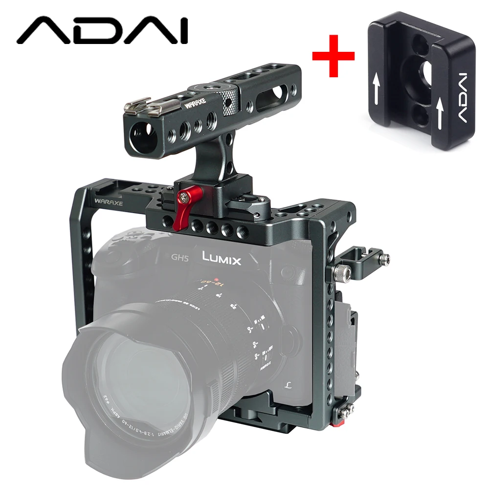 WARAXE DSLR Camera Cage with Quick Release NATO Handle for Sony A7II /A7SII /A7MII /A7RII /A72 Extension Kit-2851 | Электроника