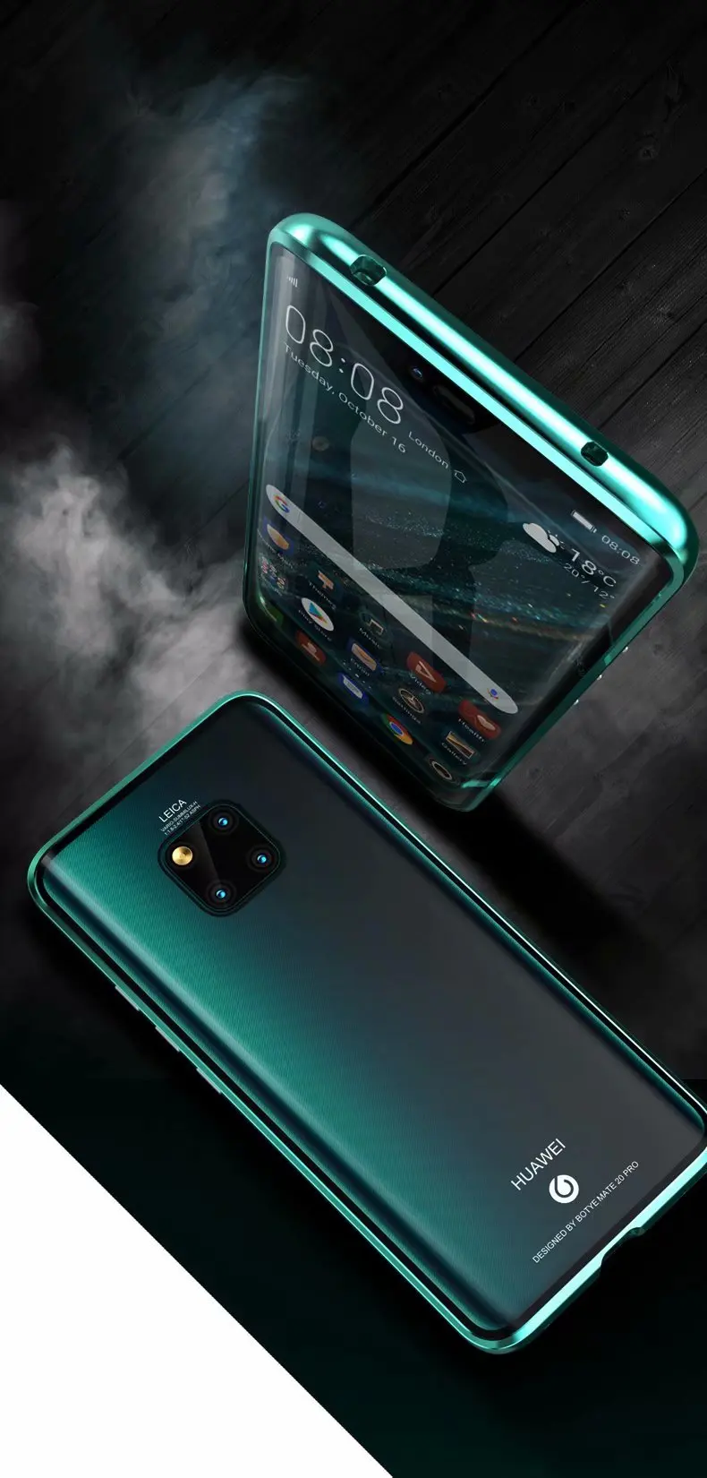 Магнитный адсорбционный металлический чехол для huawei mate 20 Pro mate 20 Etui Роскошный 360 Полное покрытие передняя задняя двойная стеклянная Защитная крышка