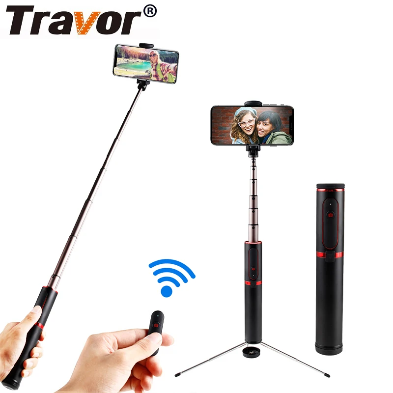 TRAVOR штатив монопод селфи палка Bluetooth портативный ручной 3 в 1 для iPhone Samsung Huawei Xiaomi