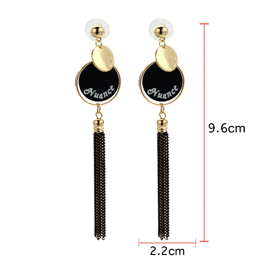 women dangle drop earrings for ladies with round circle chains metal | Украшения и аксессуары