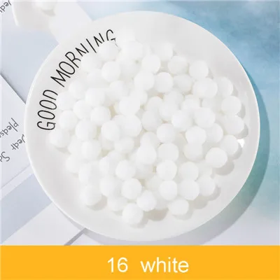 16white Помпоны 8 мм 10 мм 15 мм 20 мм 25 мм 30 мм многоцветный мягкий пушистый помпон шар ручной работы помпоны для детей игрушки DIY ремесло поставки - Цвет: 16white