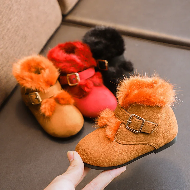 Детские кожаные ботинки AFDSWG черные зимние для детей красные |