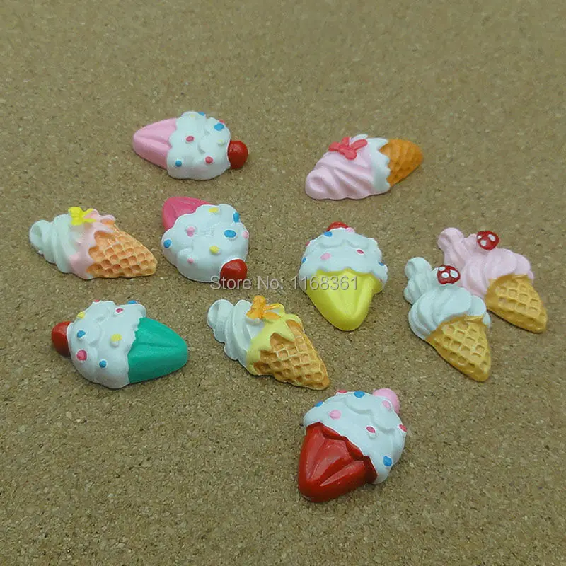 5 шт./лот плоская задняя Смола красочные Icecream смешанные размеры имитация еды