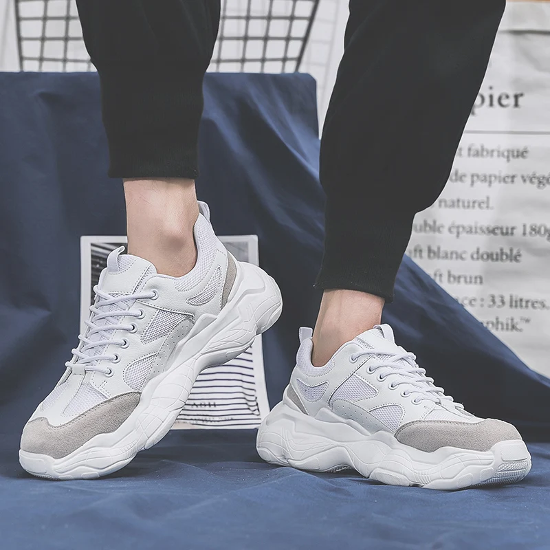 2019 модная мужская обувь из вулканизированной кожи на платформе Мужские