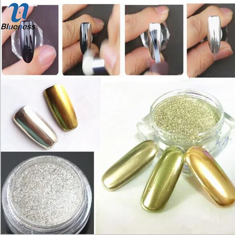 Блестящая голографическая пудра для ногтей Blueness 1 бутылка 12 видов цветов пигмент