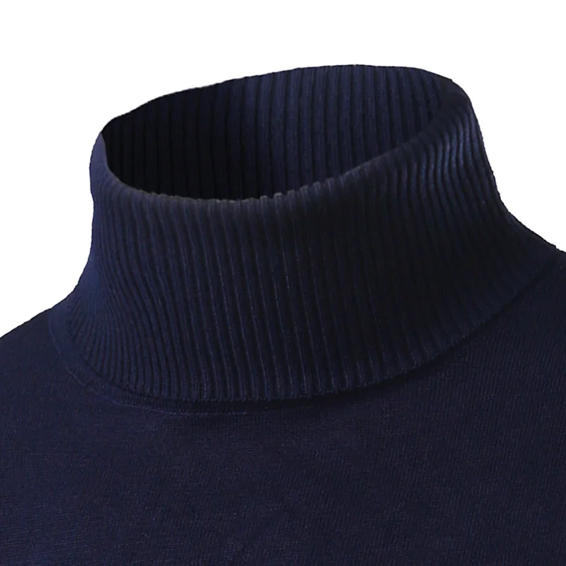 Осенне-зимние теплые свитера для мужчин вязаные пуловеры с высоким воротником