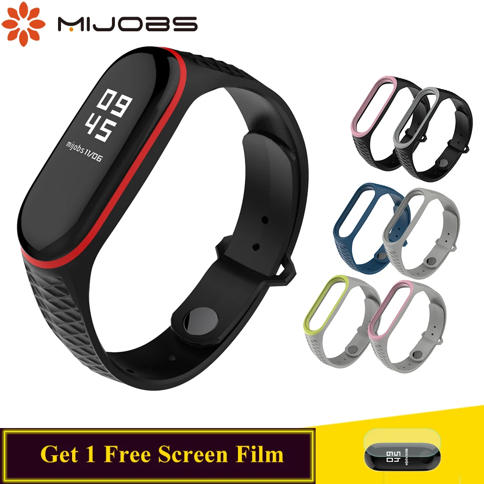Mi jobs для mi band 4 ремешок силиконовый браслет для Xiao mi 4 3 ремешок умные аксессуары для mi band 4 3 Ремешок Браслет Aurora Sport