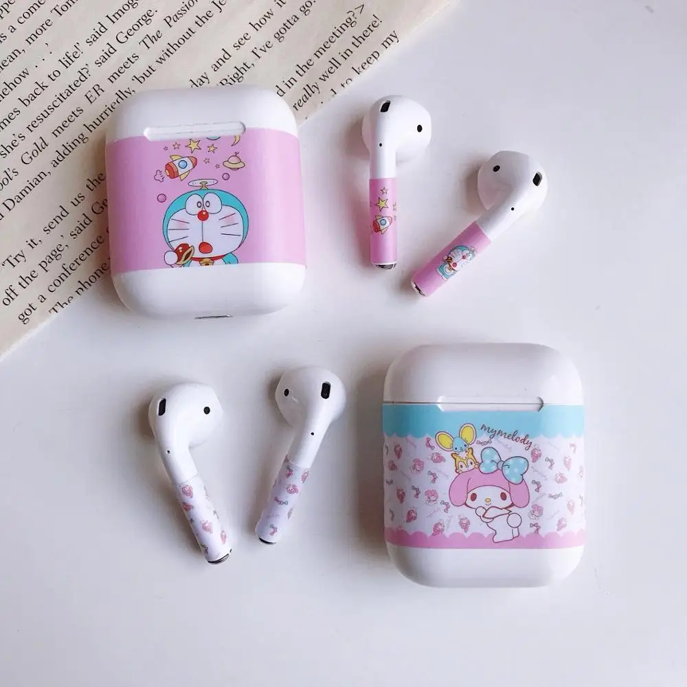 

AKBNSTED Cute Headphone Skins Sticker Film For Airpods 1/2 Cartoon Protective Cover Case For Airpod Earphone Accessories