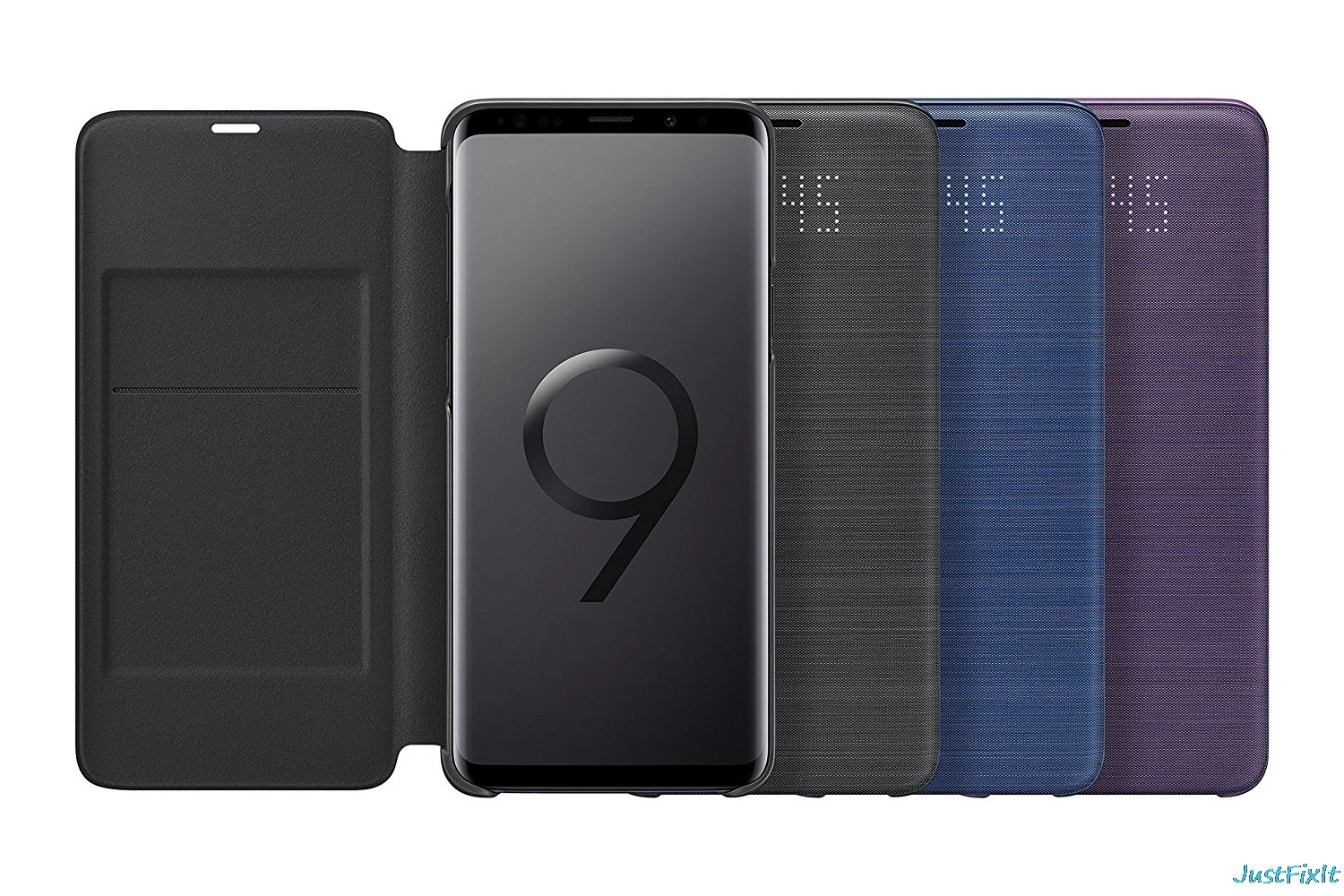 Светодиодный умный кожаный чехол для Samsung Galaxy S9 + Plus G960 G965 LED Smart VIEW бумажник с