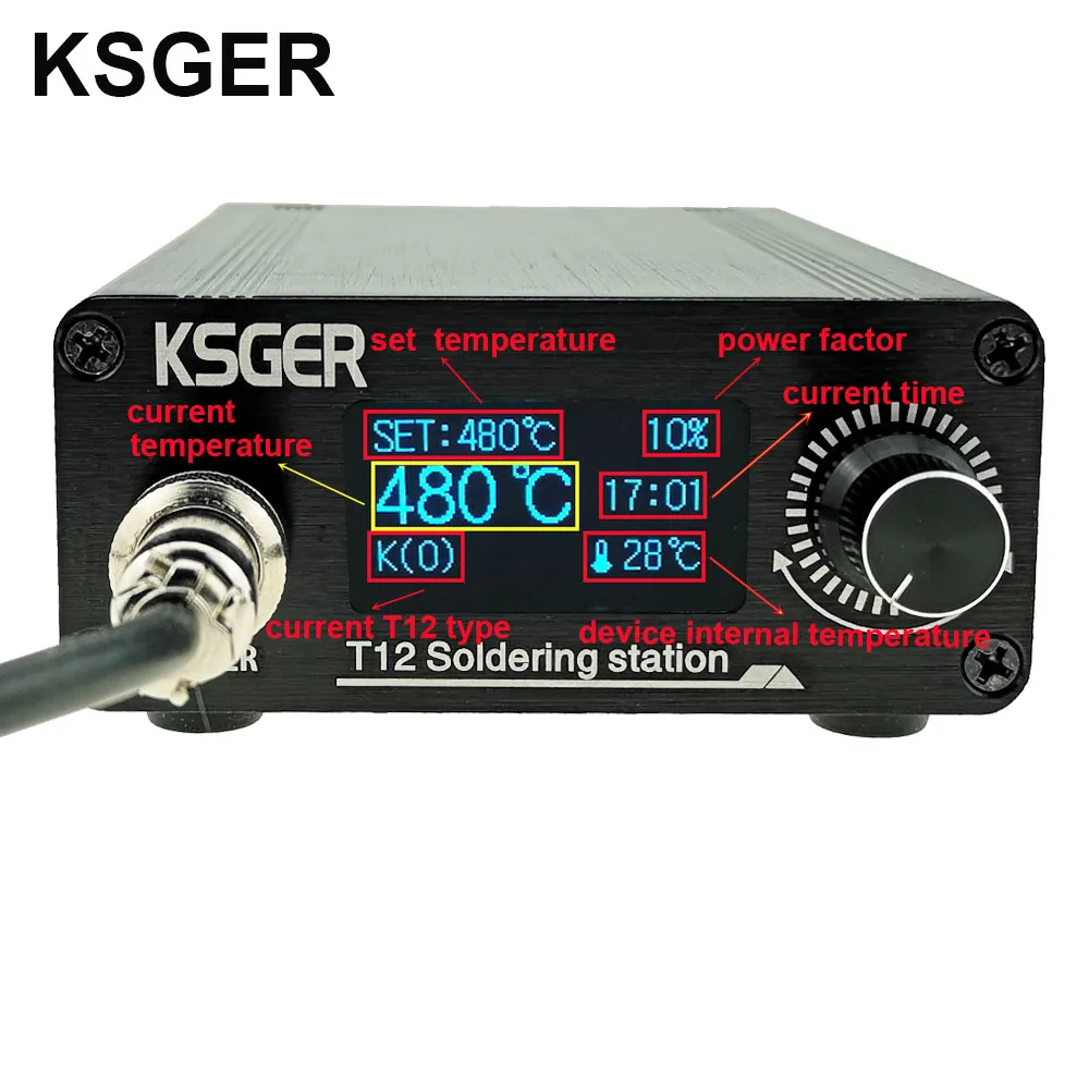 KSGER T12 паяльная станция DIY STM32 V2.1S OLED инструменты для пайки железные наконечники из