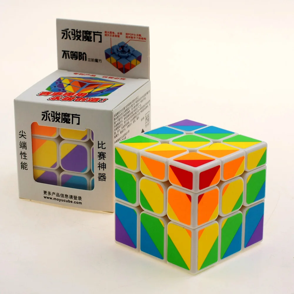 YJ странно форма 3x3 Magic Cube Yongjun Радуга cubel 3x3x3 Скорость радуга наклейка БЕСПЛАТНО! Best