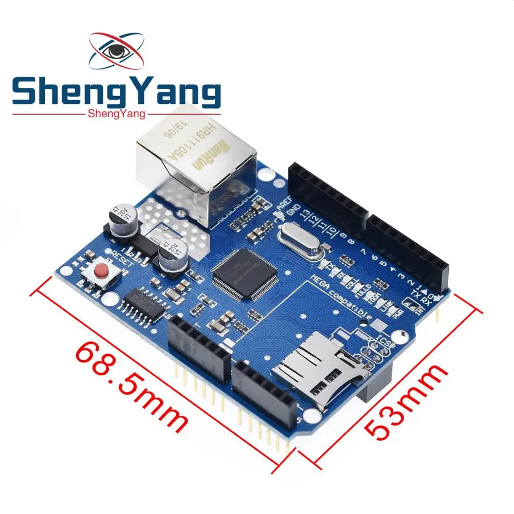 ShengYang 1 шт. экран Ethernet W5100 R3 UNO Mega 2560 1280 328 UNR макетная плата|Интегральные схемы| |