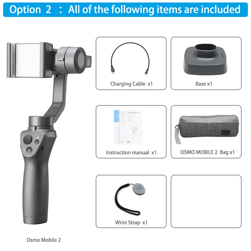 DJI Osmo Mobile 2 3-осевой Ручной Стабилизатор для смартфона 3-осевому гидростабилизатору стент с переменным фокусным расстоянием Управление | движения таймлапс - Цвет: Option 2