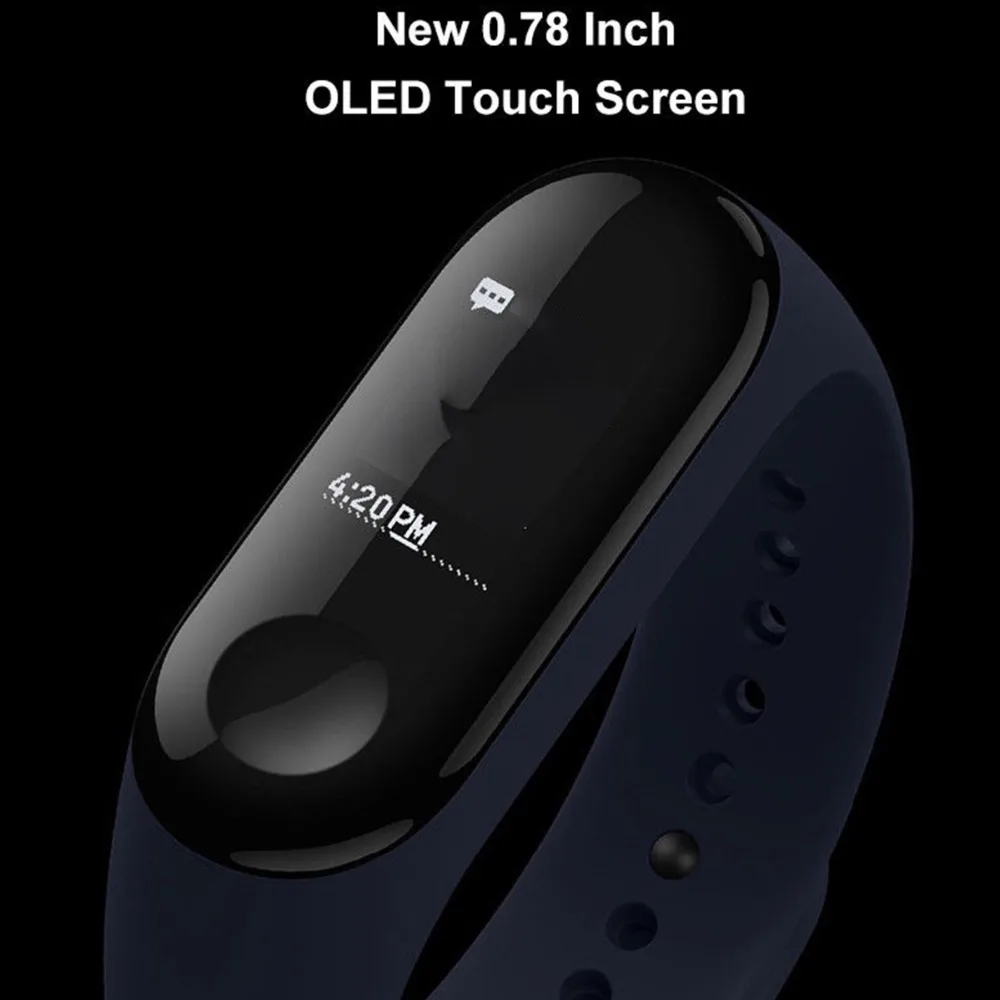 Xiaomi Mi-браслет 3 Смарт-Браслет фитнес-браслет OLED время сообщений Smartband Bluetooth 4,2 Android IOS 2pc пленка подарок