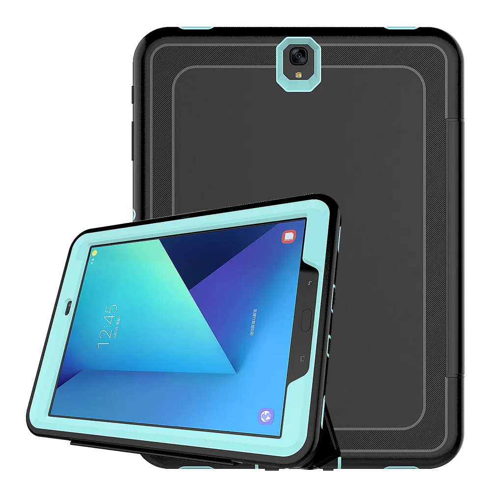 Для Samsung Galaxy Tab S3 9,7 SM-T820 T825 3-Слои смарт-крышка, чехол противоударный ПК+ ТПУ повышенной прочности и защищенности противоударный ТПУ+ ПУ складная стоячая таблетница - Цвет: 6