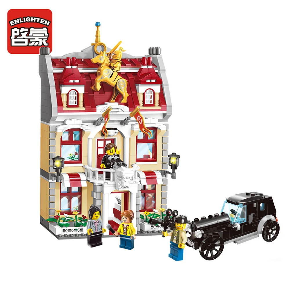 1130 No retail box Просвещения Building Block город мэрии 4 цифры 742 шт. Развивающие игрушки Кирпичи мальчик подарок-без коробки - Цвет: 1130 No retail box