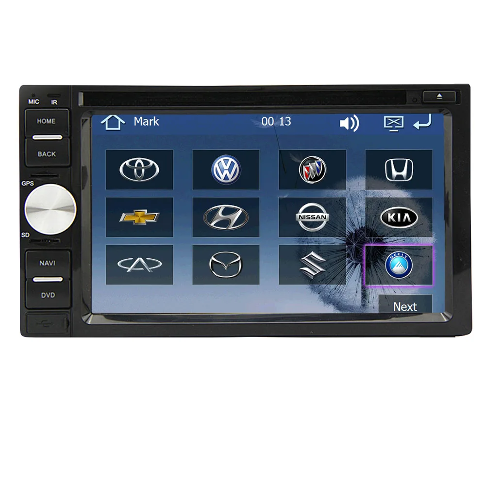 Gps карта автомобиля DVD логотип 6 2 дюймов музыка двойной Din BT AMP FM AM радио MP3