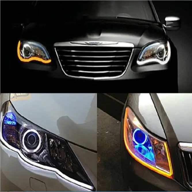 2 шт./кор. 12V автомобильный светодиодный гибкие полосы слезы светильник