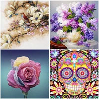 beautiful flowers 5d diamond painting embroidery mosaic full display round drill rhinestones square drill stitch home decor gift