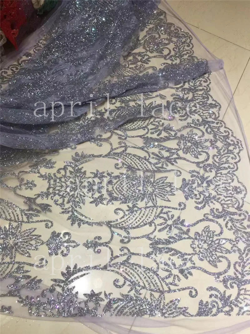 5yards new dobby bzh05 # color 54-064 hand print glitter mesh tulle lace fabric for sawing wedding dress |