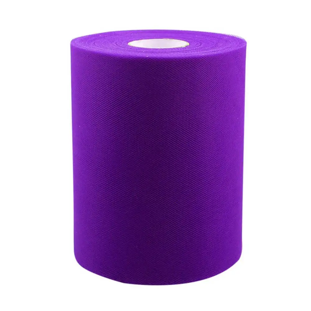 Purple OurWarm 100 ярдов 15 см Тюль в рулонах для свадьбы Декорации, свадебное украшение рулон ткани ремесло Открытый церемония день рождения принадлежности - Цвет: Purple