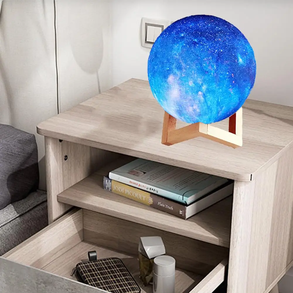 Updated 3D Print Galaxy Moon Lamp Remote Colorful Change Touch Led Night Light Home Decor Creative Gift Usb Dropshipping | Лампы и