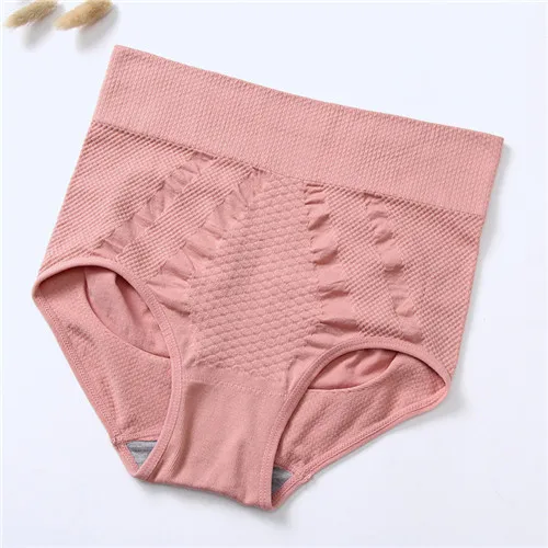 pink Женское нижнее белье с высокой посадкой, хлопковые бесшовные трусы для здоровья, женские физиологические трусы - Цвет: pink