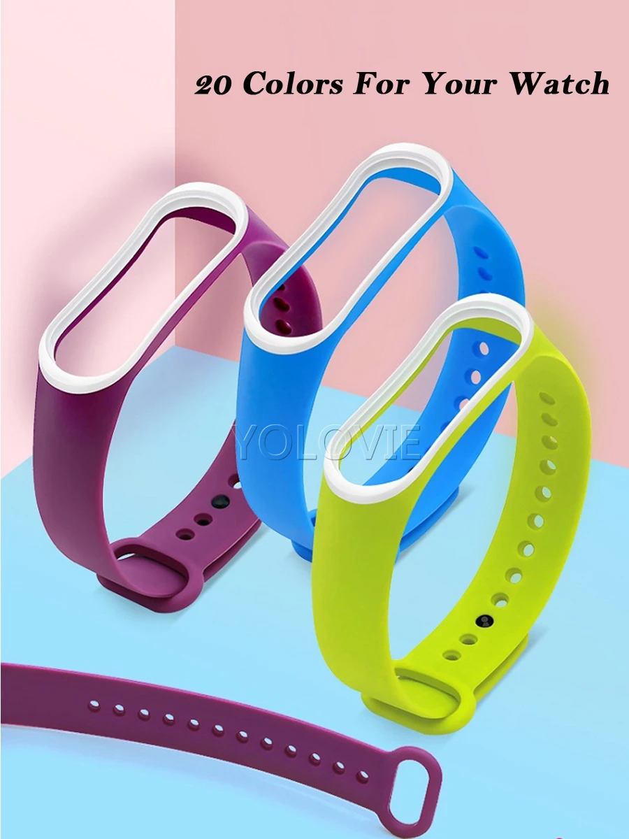 20 шт./лот, ТПУ браслет на запястье для mi Band 4, силиконовый спортивный цветной ремешок, браслет, аксессуары для Xiaomi mi Band 3, умный Браслет