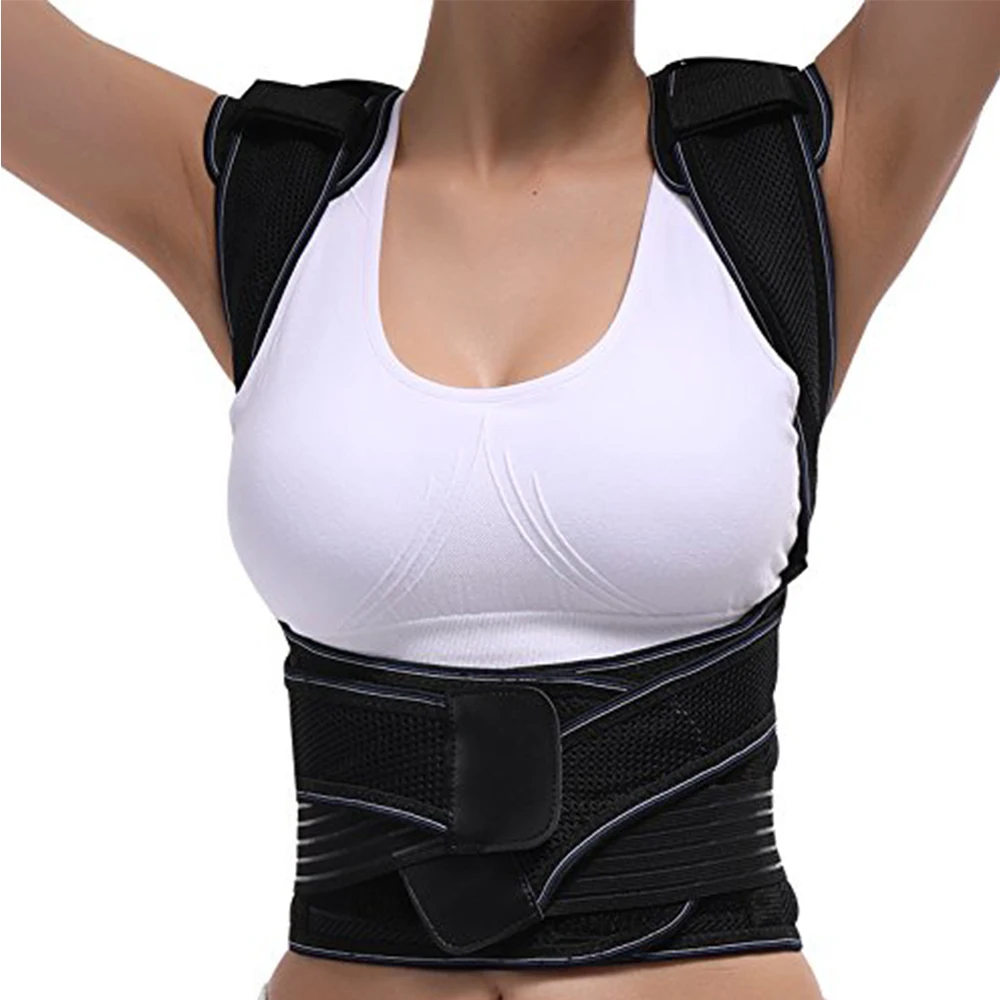 Дышащий Корректор Осанки Вернуться Поясничного Ключицы Плеча Талия Алюминий