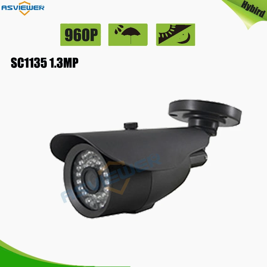 Hybird Камера/AHD/TVI/CVI/CVBS 4 в 1 модель 960 P/1.3mp sc1135 CMOS CCTV камера 20 м ИК расстояние as-mhd8202n2 |