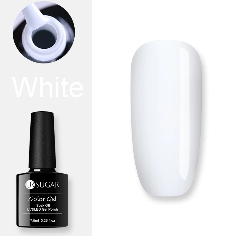 White Ur Sugar Гель-лак UV Vernis Полупостоянный праймер верхнее покрытие 7,5 мл замачиваемый эмалированный Гель-лак УФ-гель для ногтей лак - Цвет: White