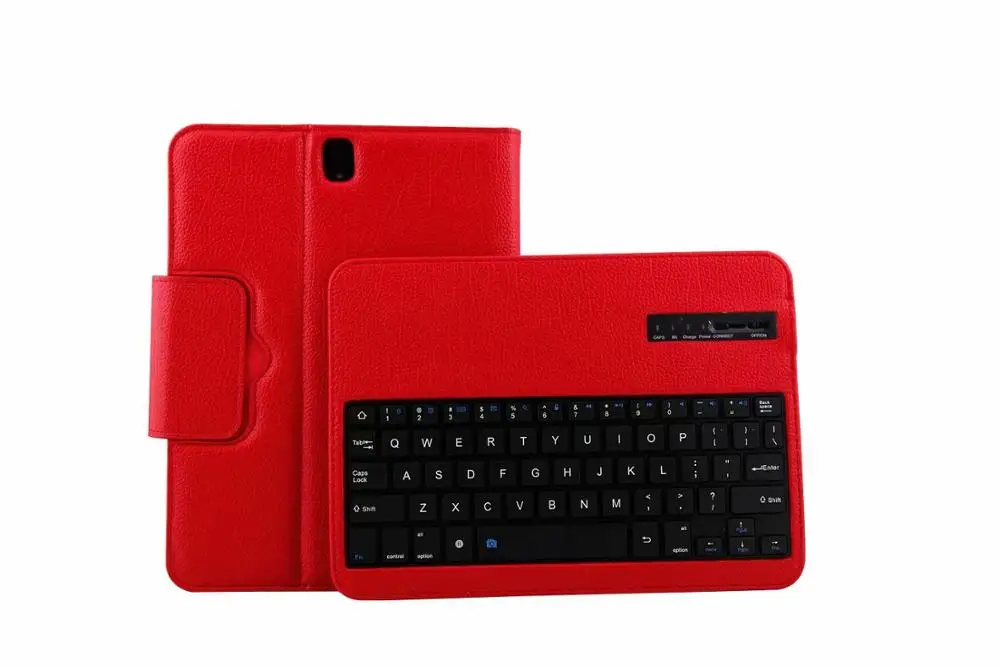 Клавиатура чехол для samsung Galaxy Tab 9,7 T550 T555 P550 P555 SM-T550 SM-T555 SM-P550 чехол принципиально кожа основа+ клавиатура+ пленка - Цвет: red case