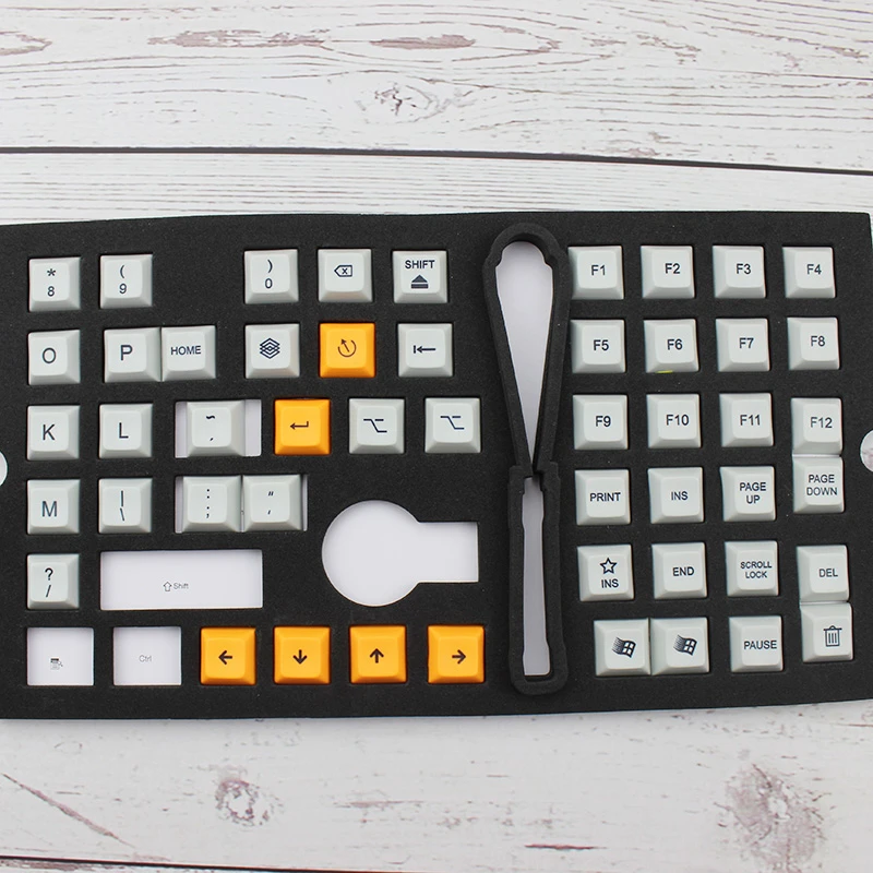 Due Sub 106 ключ DSA Keycaps серо желтый толстый PBT для механической клавиатуры на заказ Xd75re