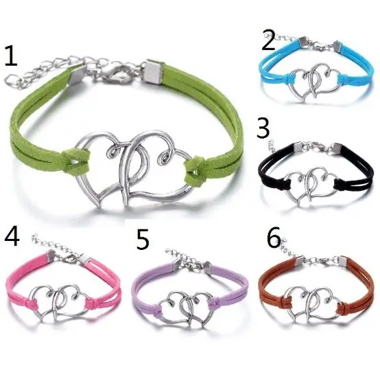 1 шт бесконечно ручная работа браслет Винтаж старинное серебро веревка двойные