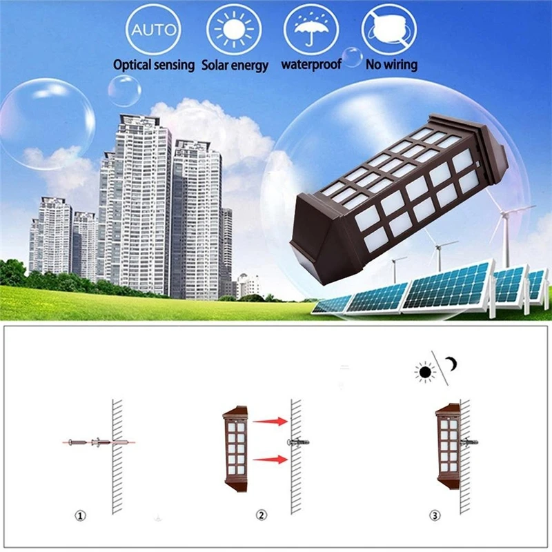 2 шт./лот водонепроницаемый уличный садовый фонарь светильник на солнечной